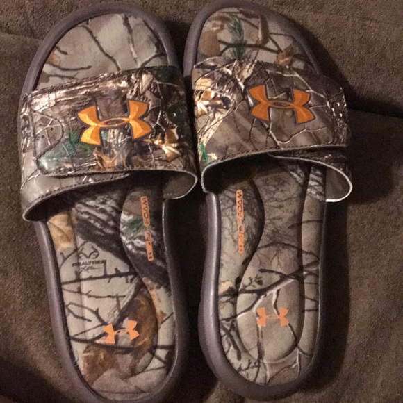 under armour camo slides youth
